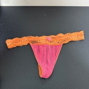 Vibrant Pink and Orange Lace Trim Panties